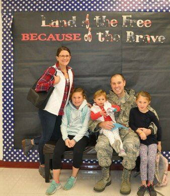 Michael Schormann being celebrated on Veterans Day